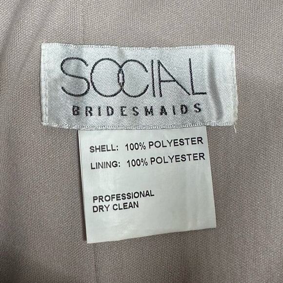 NWT | Social Bridesmaid | Off-Shoulder Bodice Trumpet Gown | Taupe | 4R - Picture 11 of 13